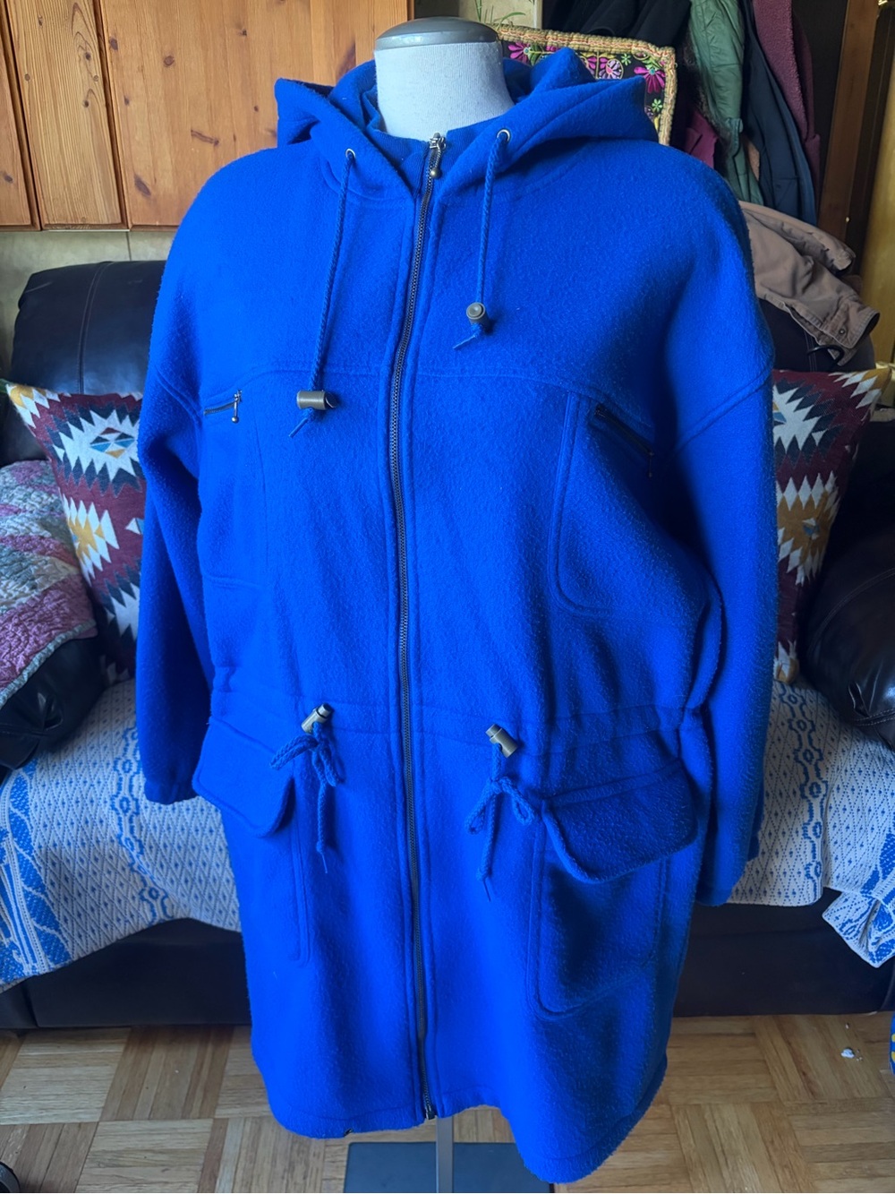 Vintage 80's/90's Northern Climate Hooded Fleece Jacket Royal Blue - Women's